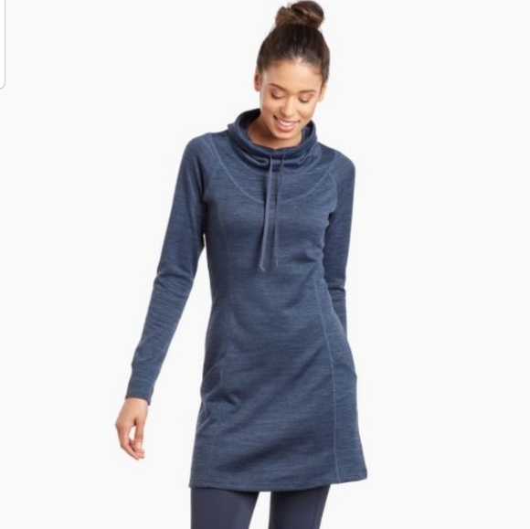 Kuhl Dresses & Skirts - Kuhl Blue Lea Cowlneck Dress